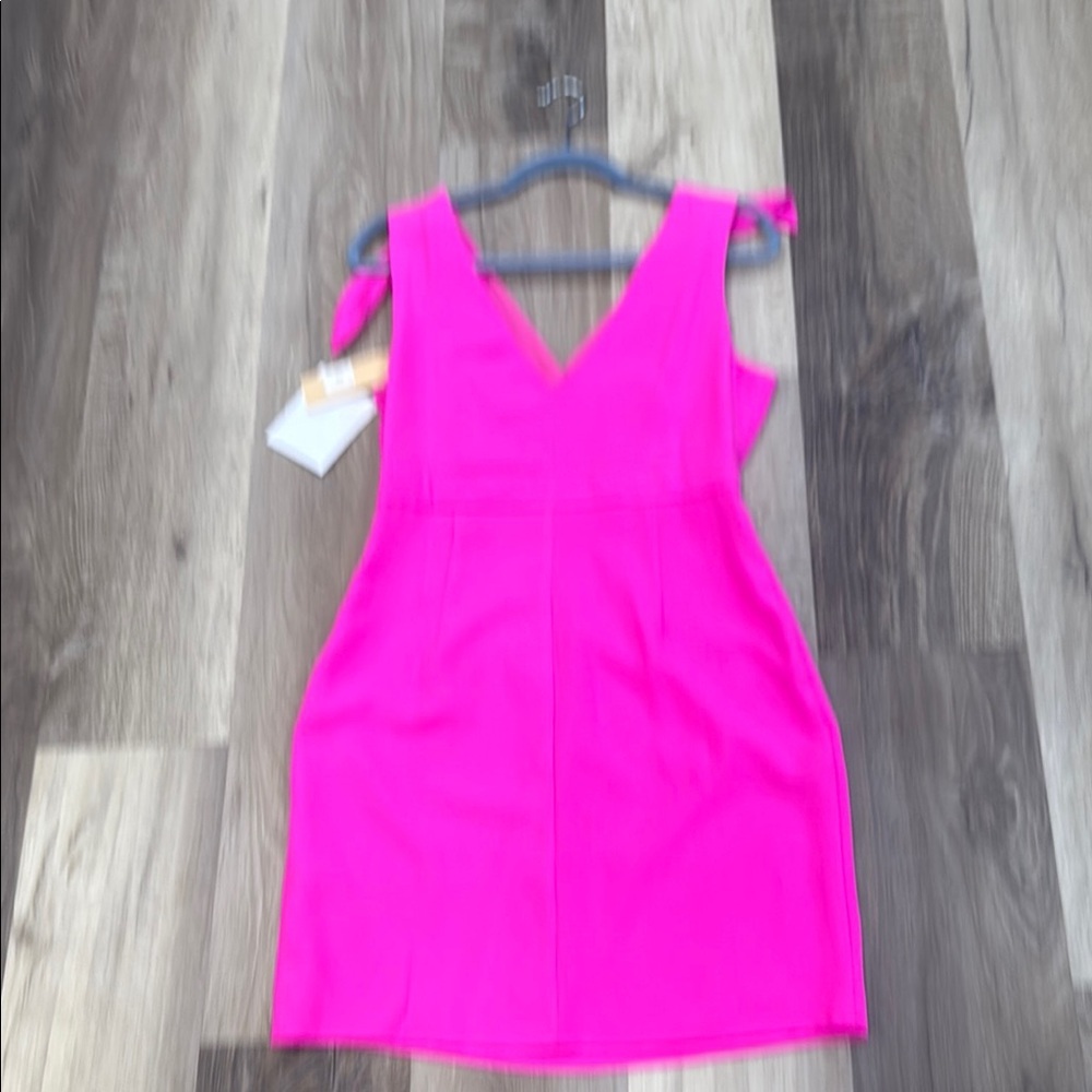 ❄️Gilli Hot Pink Mini Dress with Bow Straps - Picture 3 of 3